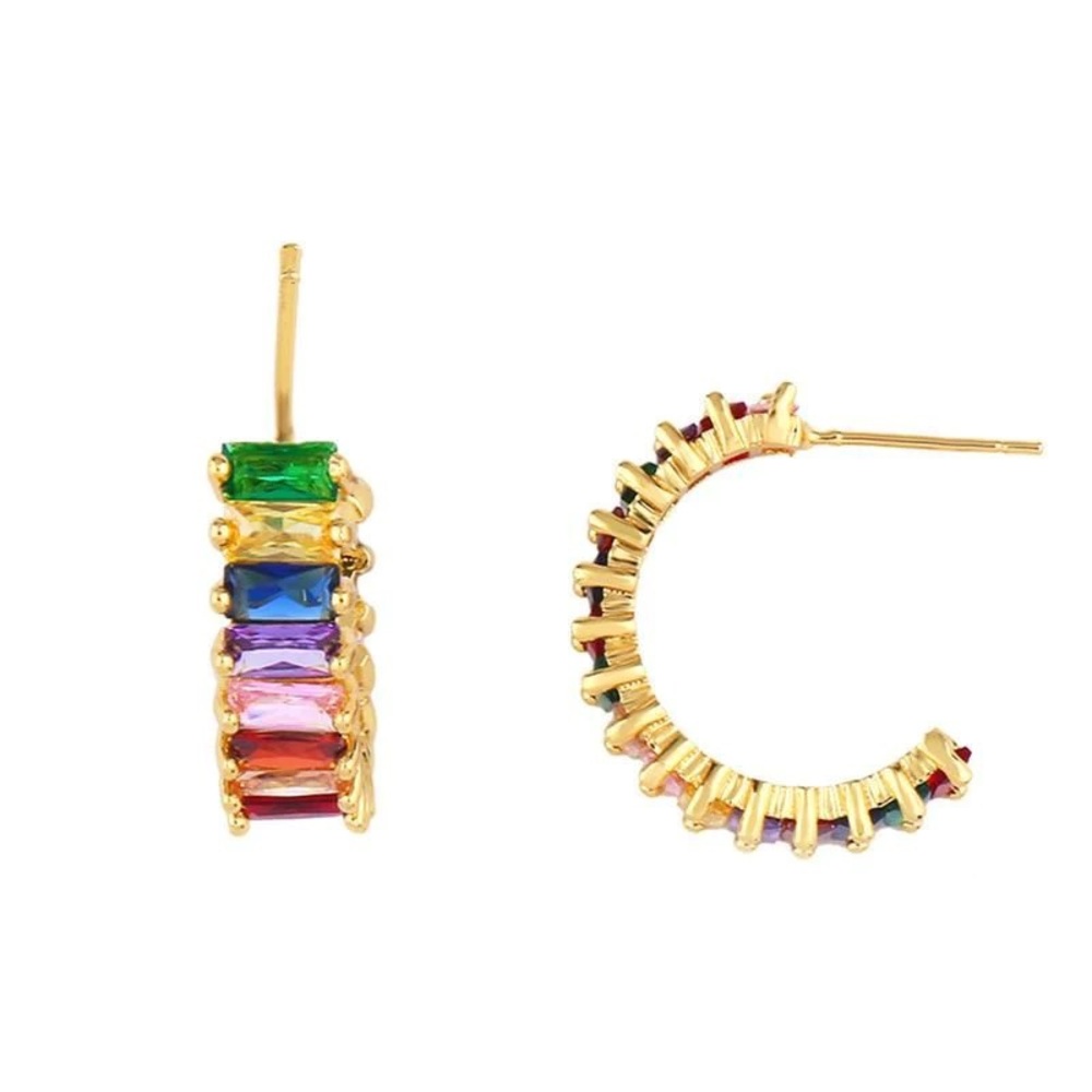 Rhinestones hoop earrings